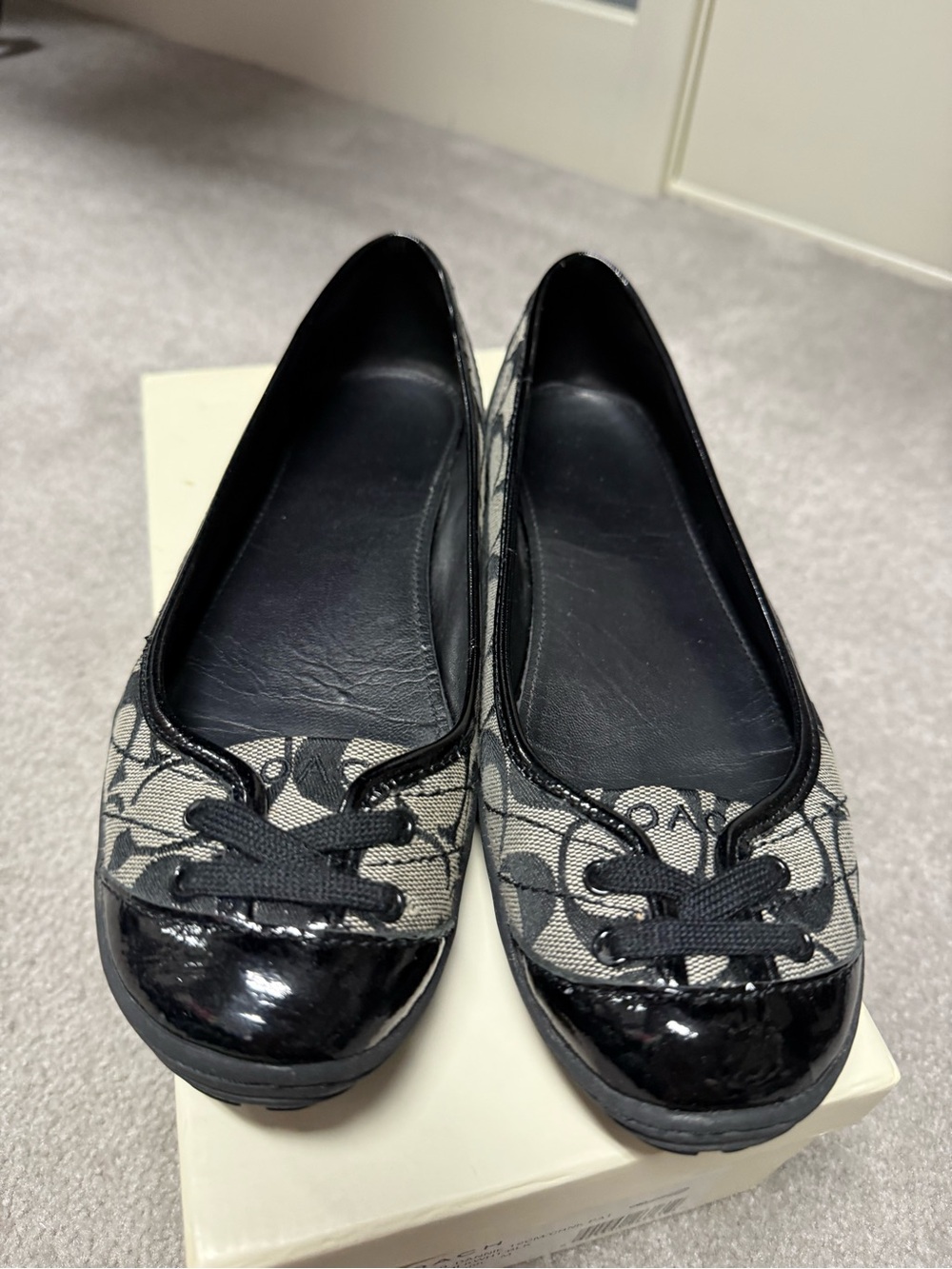 Coach Women’s Black Patterned Ballet Flats